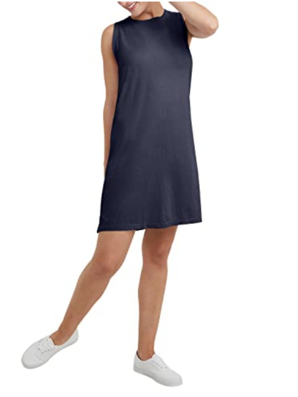 Women's Garment-Washed 100% Cotton Tank Dress, Casual Sleeveless Shift Dress